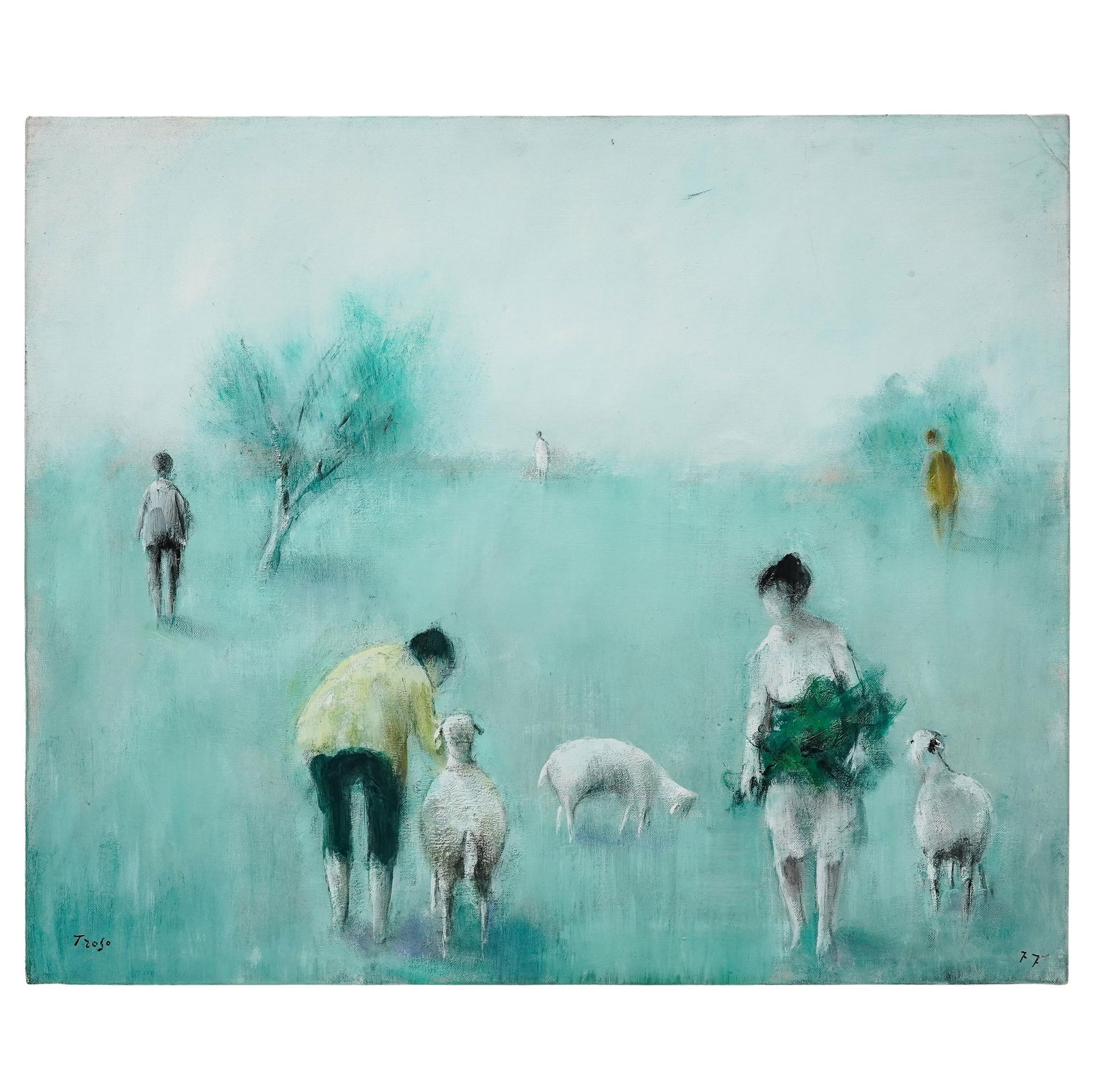 Signed Fernando Troso (Italian, 1910) Oil On Canvas Painting (1 of 5)