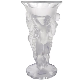 Czech Crystal Bacchantes Frosted Vase