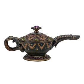 Jay Strongwater Jeweled Genie Lamp Trinket Box