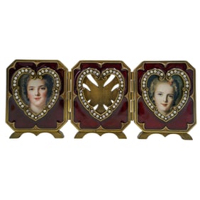 Jay Strongwater Triptych Heart Shaped Frames