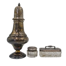 (3 pcs) Sterling Silver and Silver Plated Desk Items