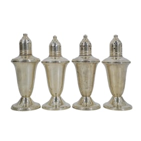 (4 pcs) Duchin Creations Weighted Sterling Silver Salt and Pepper Shakers