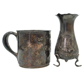 (2 pcs) Vintage Sterling Silver Vessels; Gorham Hardy Bros