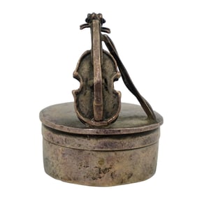 Antique Sterling Violin Pillbox