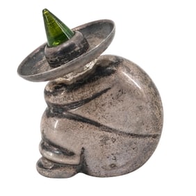 Miniature Ormex Mexican Sterling Figural Perfume Bottle