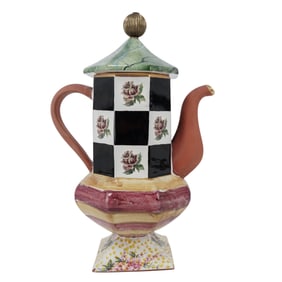 MacKenzie-Childs Porcelan Torquay Frank Mustard Large Teapot