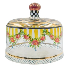 MacKenzie-Childs Courtly Check Circus Glass Cake Dome