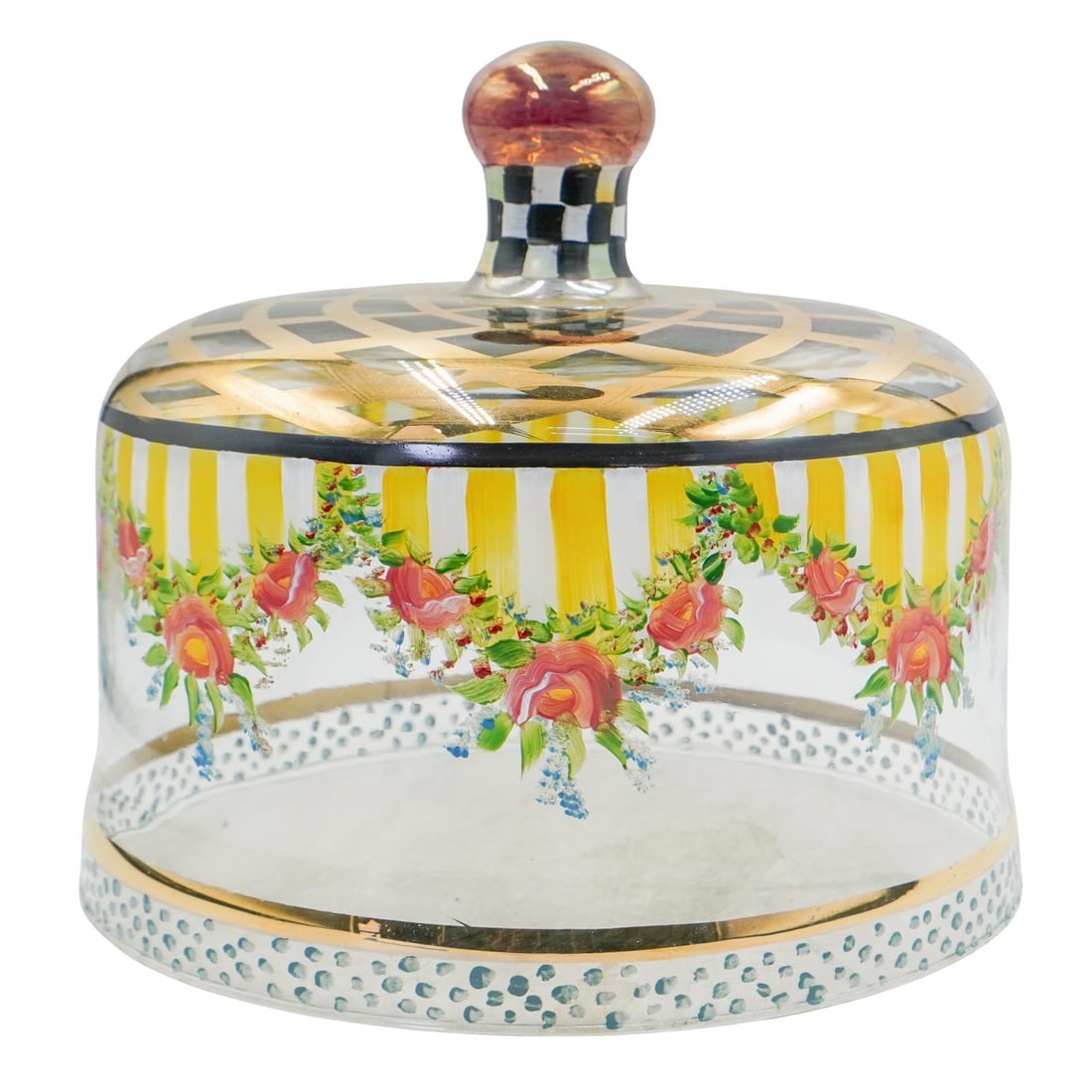 MacKenzie-Childs Courtly Check Circus Glass Cake Dome (1 of 6)