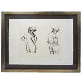 Limited Edition Signed Female Nude Sketch