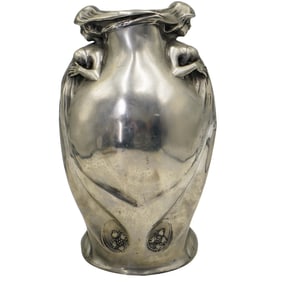 Art Nouveau Fine Pewter Vase