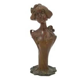 Art Nouveau Bronze Fairy Figural Doorstop
