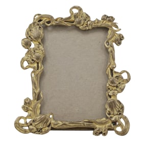 Art Nouveau Gilt Brass Ornate Picture Frame