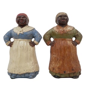 Pair of Hubley "Mammy" Black Americana Cast Iron Door Stops