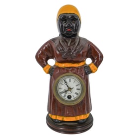 Black Americana Cast Iron "Aunt Jemima" Figural Clock