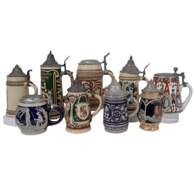 (9 Pc) Vintage German Beer Steins