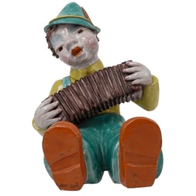 Maria H. Rahmer (Hungarian, 1911-1998) Ceramic Accordion Player Sculpture