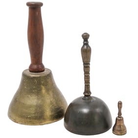 (3 pcs) Assorted Antique Brass/Bronze Bells
