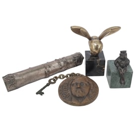 (4 Pc) Miscellaneous Bronze & Brass Assorted Grouping
