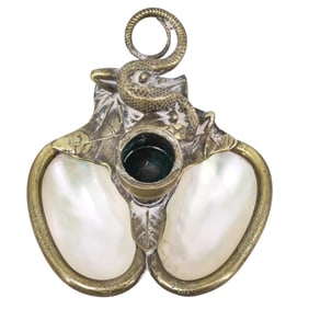 Palais Royale Bronze and Mother of Pearl Candlestick Tray