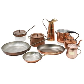 (9 pcs) Vintage French Copper Cookware