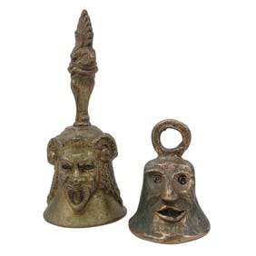 (2 pcs) Victorian Figural Brass Bells