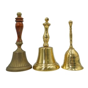 (3 Pc) Vintage Brass Hand Bells