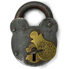 Victorian English Tumbler Padlock & Key