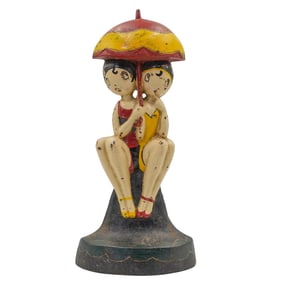 Hubley x Anne Fish (English, 1890-1964) "Bathing Beauties" Cast Iron Doorstop