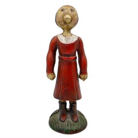 Popeye Olive Oyl Cold Painted Cast Iron Coin Bank