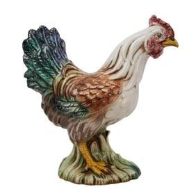 Italian Majolica Ceramic Rooster
