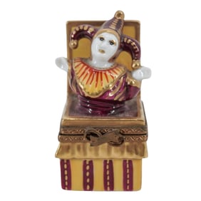 Limoges Porcelain Jack in the Box Trinket Box