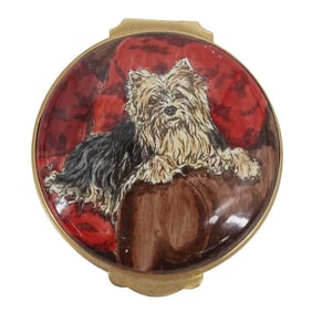 Crummles English Porcelain Yorkie Trinket Box