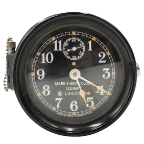 WWII U.S. Navy Seth Thomas Mark I-Boat Clock