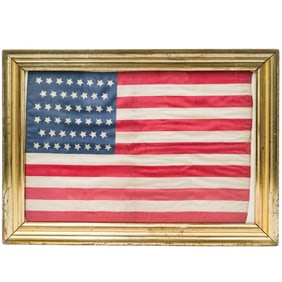 Antique Framed 46 Star American Flag