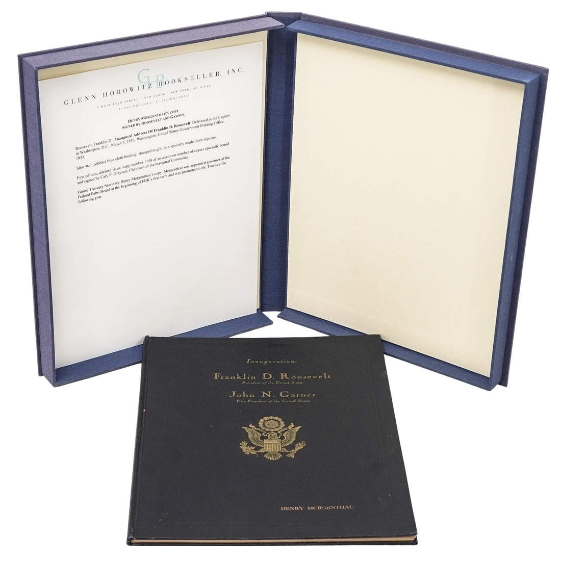 Signed First Edition Inaugural Address of Franklin D Roosevelt, Henry Morgenthau's Copy (1 of 6)