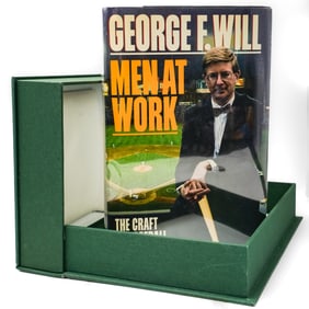 Men at Work by George F. Will Book Inscribed to Joe DiMaggio
