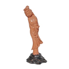 Chinese Carved Coral Figure