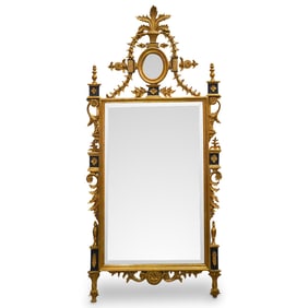 Vintage Neoclassical Style Gilt Wood Wall Mirror