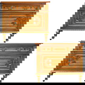 Pair of Julia Gray Ltd. Hollywood Regency Style Nightstands: Pair of Julia Gray Ltd. Hollywood Regency Style NightstandsLate 20th century, AmericanA pair of matching Julia Gray Ltd. (established 1980s, American) wooden nightstands or dressers in a Hollywood Reg