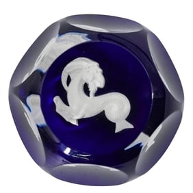 Baccarat Crystal Zodiac Capricorn Paperweight