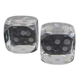 Pair of Baccarat Crystal Dice