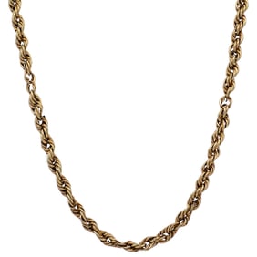 14k Gold Rope Chain Necklace