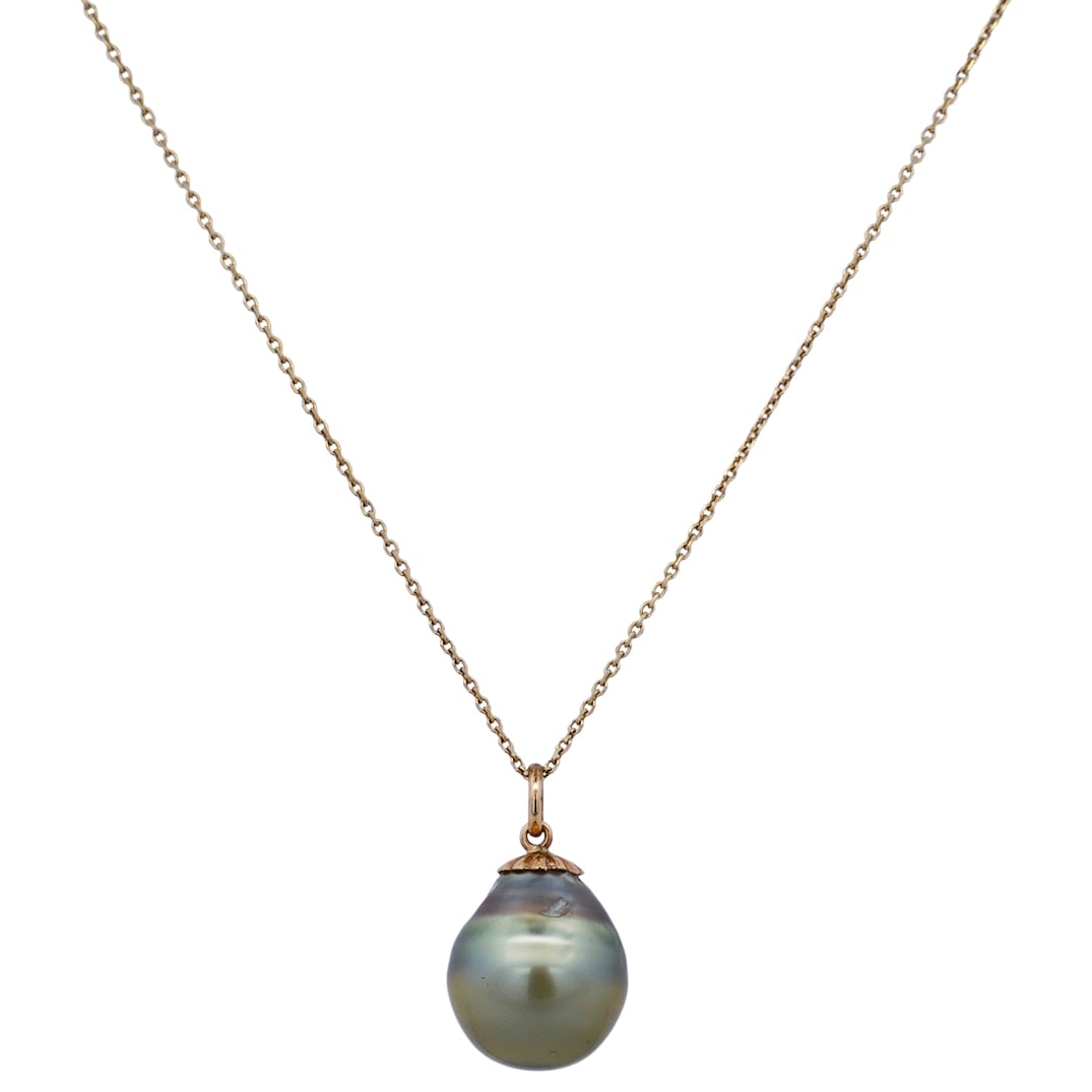 14k Gold and Tahitian Pearl Pendant Neklace (1 of 7)