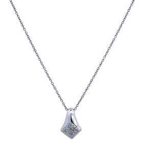 Italian 14k Gold and Diamond Pendant Necklace