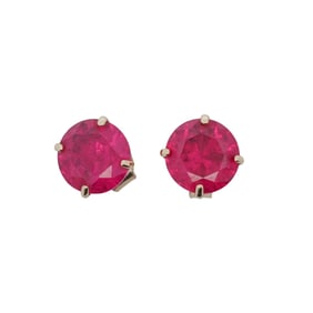 14k Gold and Ruby Stud Earrings