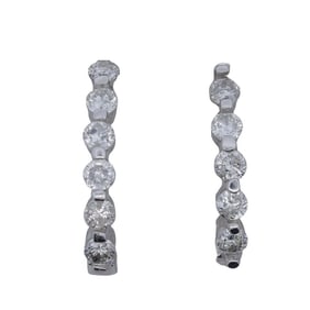14K White Gold and Diamond Earrings