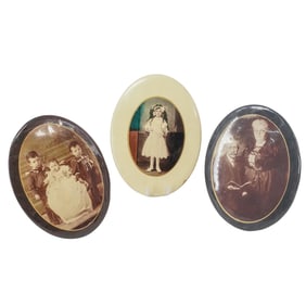 (3 pcs) Antique Celluloid Photos