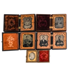 (5 Pc) Victorian Daguerreotype and Tintype Photographs