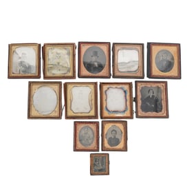 (12 Pc) Victorian Daguerreotype Ambrotype & Tintype Photographs