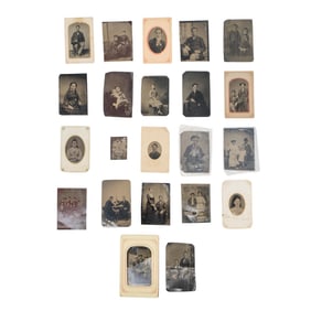 (22 Pc) Antique Tintype Photograph Lot